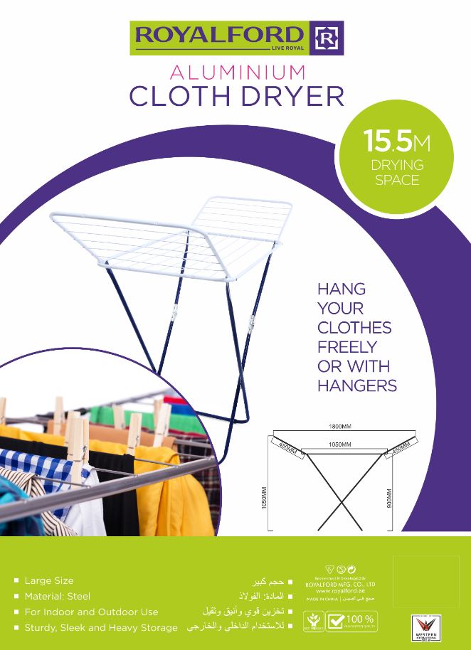 Metal Cloth Dryer-180x50x105CM-ROYALFORD-MODEL-RF5001