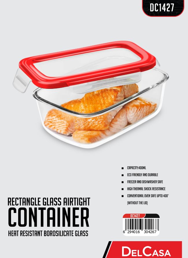 BRS Rectangle Glass Airtight Container