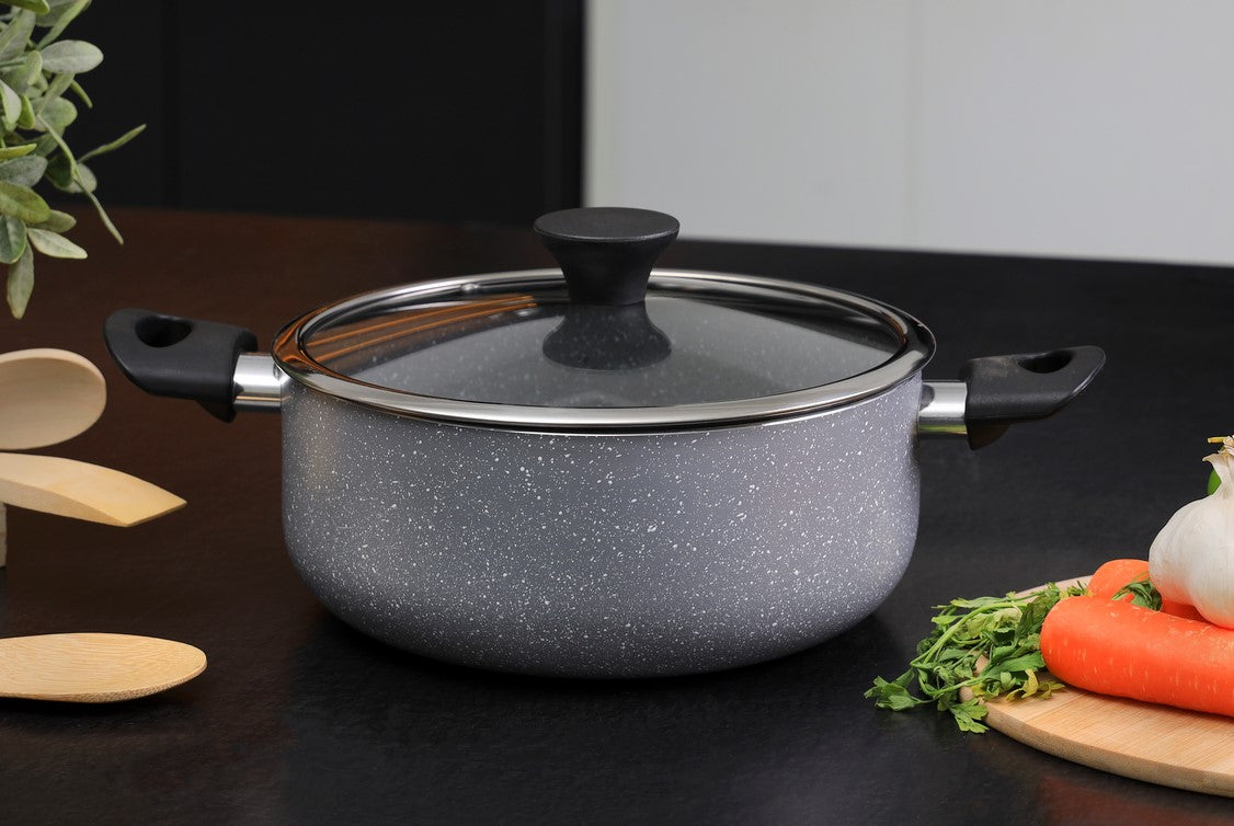 طاجن جرانيت مغلف بغطاء زجاجي مقاس 24 سم (1×4)