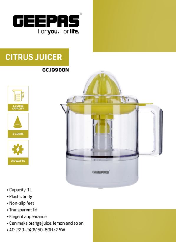 JUICE EXTRACTOR 25W-GEEPAS-MODEL-GCJ9900