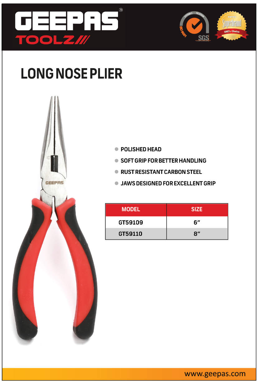 Long Nose Plier 8" 1x36