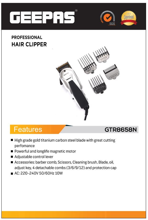 ماكينة تشذيب الشعر واللحية القابلة لإعادة الشحن