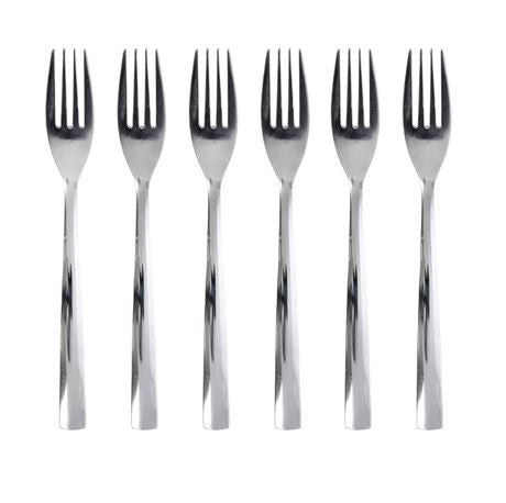 شوكة طاولة من الفولاذ المقاوم للصدأ مكونة من 6 قطع مقاس 1x72