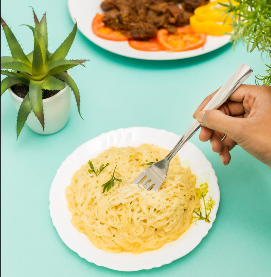 شوكة طاولة من الفولاذ المقاوم للصدأ مكونة من 6 قطع مقاس 1x72