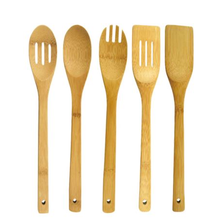 مجموعة أدوات مطبخ من الخيزران مكونة من 5 قطع