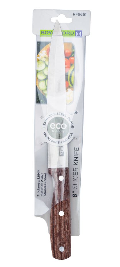 Slicer Knife with Wood-Finish Handle