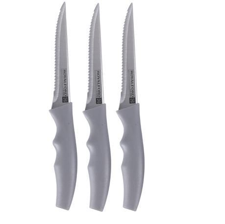 3Pc 12.5cm Steak Knife Set Serrated Blade